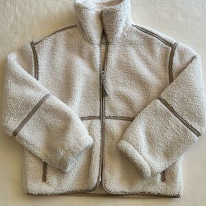 Abercrombie & Fitch Cream Sherpa Jacket